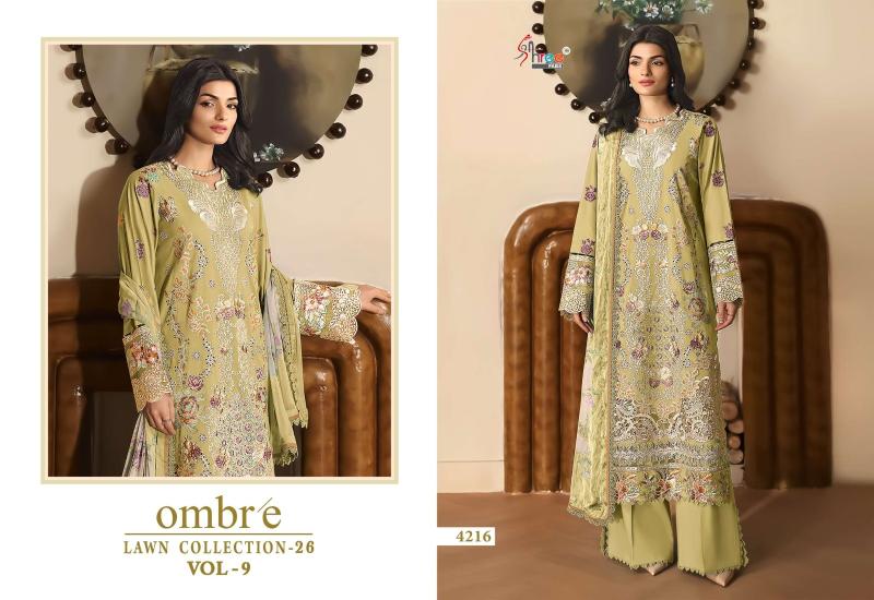 Shree fab ombre lawn collection vol-9 wholesalers of designer salwar suits in surat - wholesale export